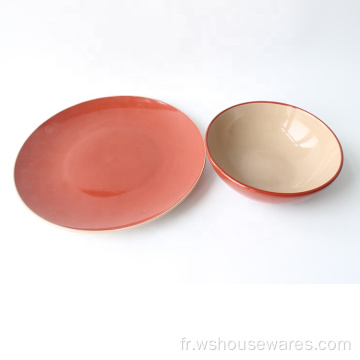 Ensembles de vaisselle en porcelaine de couleurs pour 6 personnes